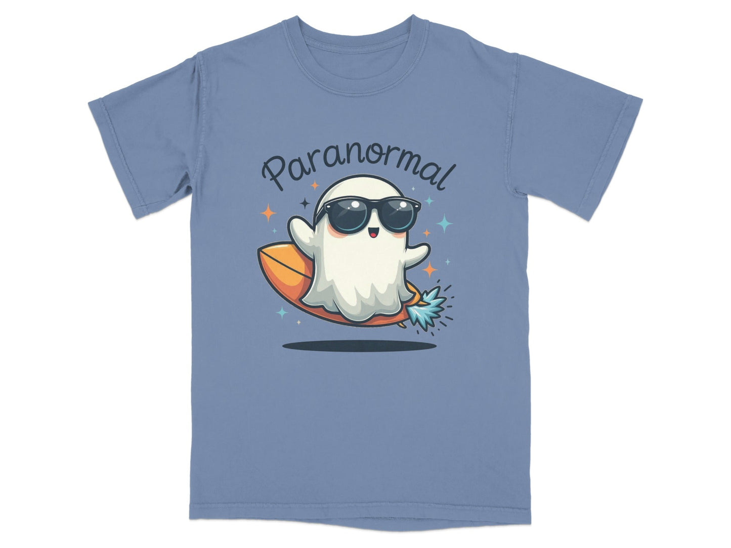 Paranormal Surfing Ghost With Sunglasses Graphic T-Shirt - IconVexa