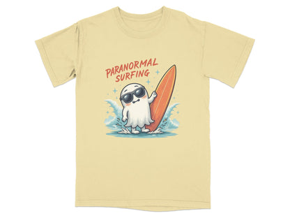 Paranormal Surfing Ghost With Surfboard Fun Summer T-Shirt - IconVexa