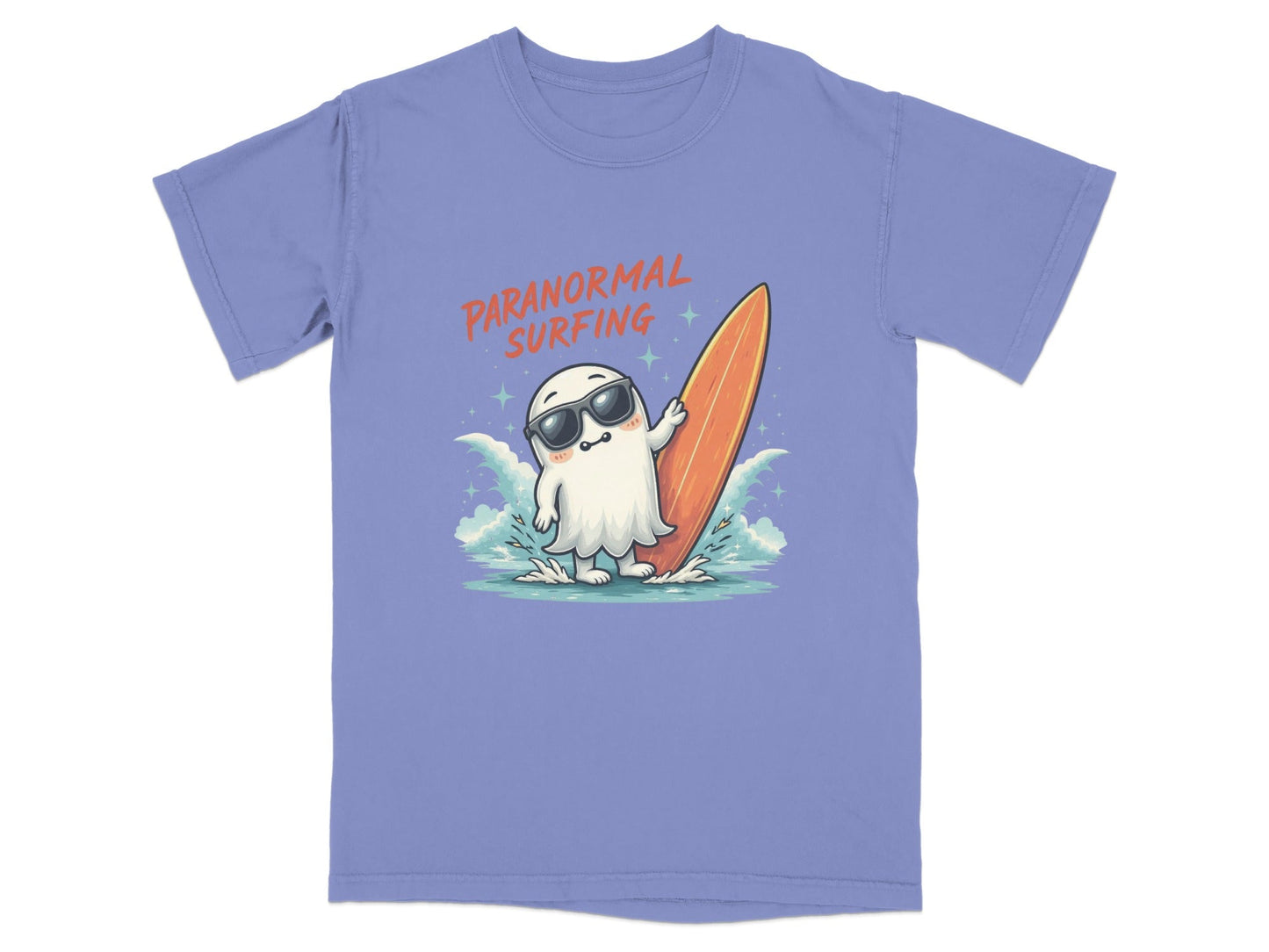 Paranormal Surfing Ghost With Surfboard Fun Summer T-Shirt - IconVexa