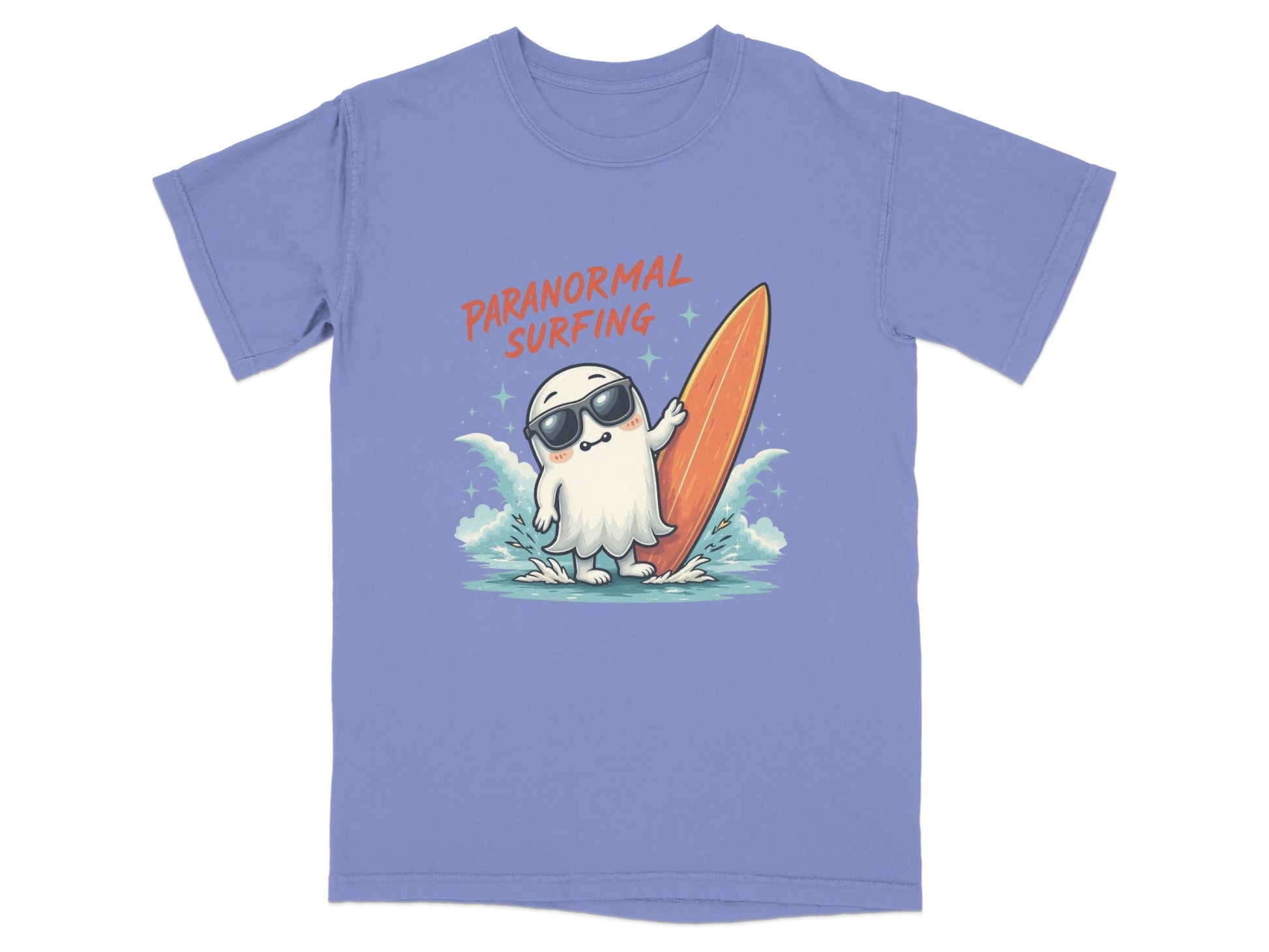 Paranormal Surfing Ghost With Surfboard Fun Summer T-Shirt - IconVexa