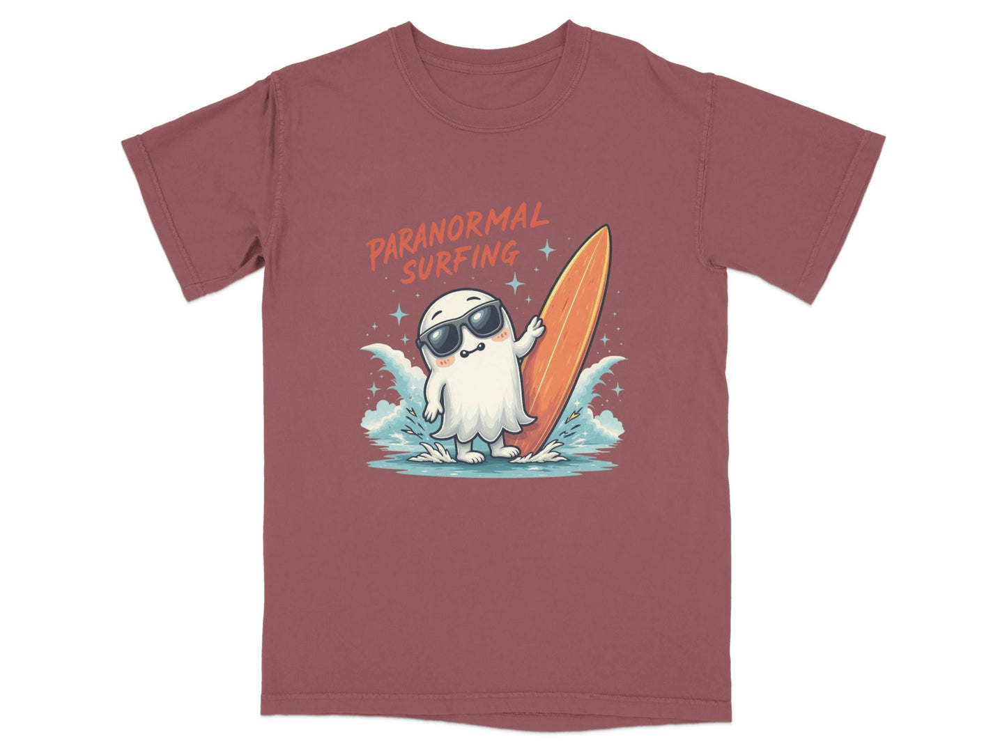 Paranormal Surfing Ghost With Surfboard Fun Summer T-Shirt - IconVexa