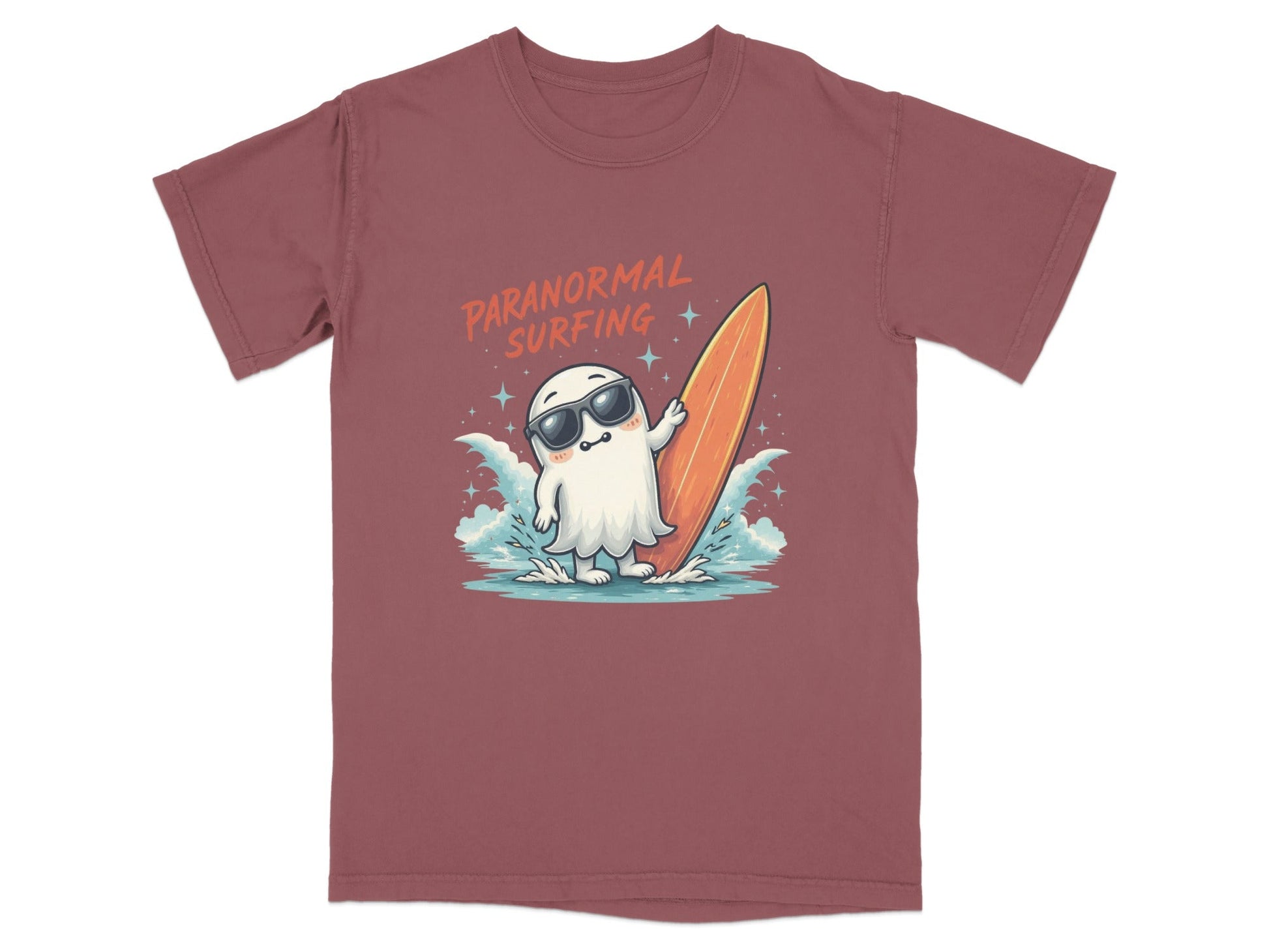 Paranormal Surfing Ghost With Surfboard Fun Summer T-Shirt - IconVexa
