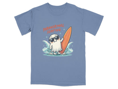 Paranormal Surfing Ghost With Surfboard Fun Summer T-Shirt - IconVexa