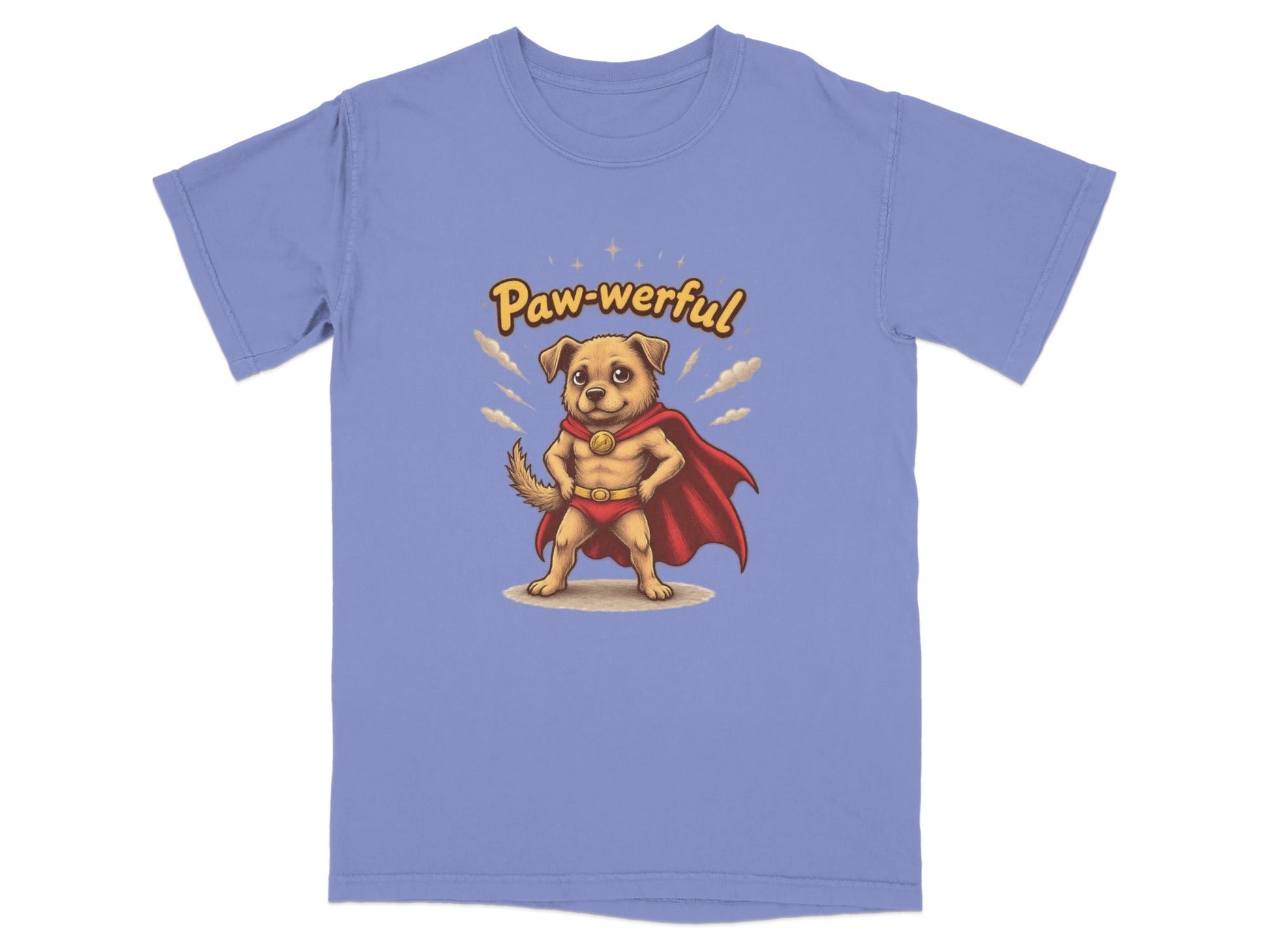Pawerful Super Hero Dog Graphic Novelty Cool T-Shirt - IconVexa