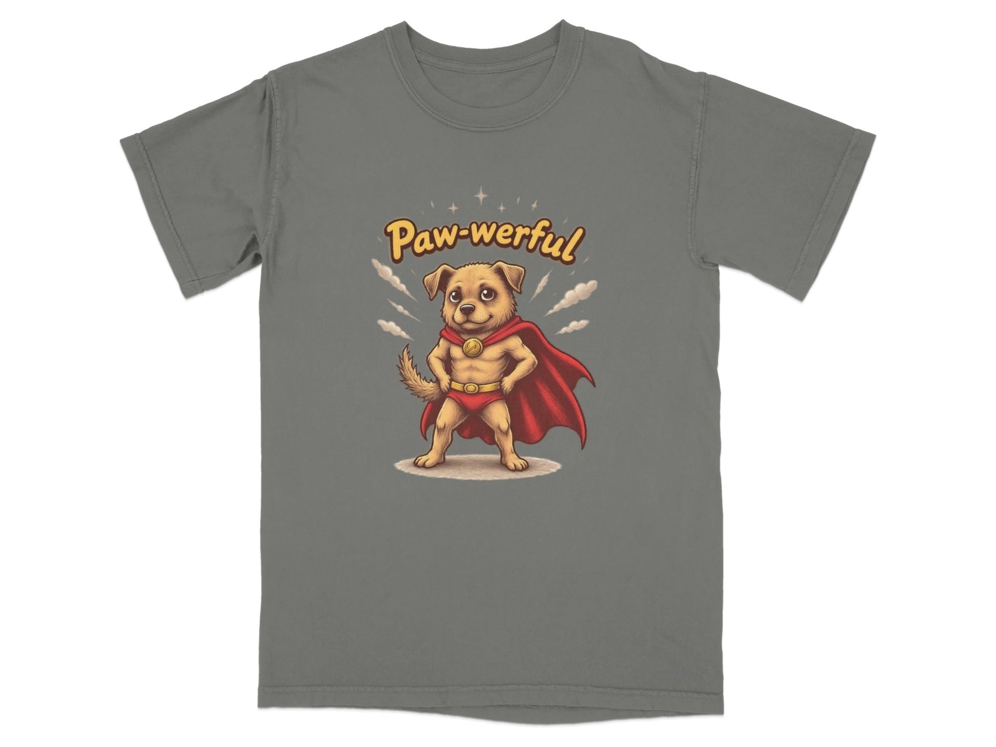 Pawerful Super Hero Dog Graphic Novelty Cool T-Shirt - IconVexa