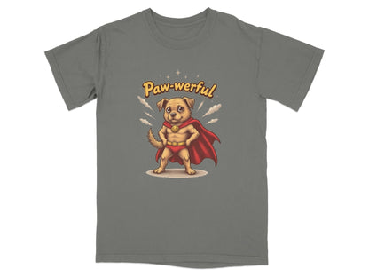 Pawerful Super Hero Dog Graphic Novelty Cool T-Shirt - IconVexa