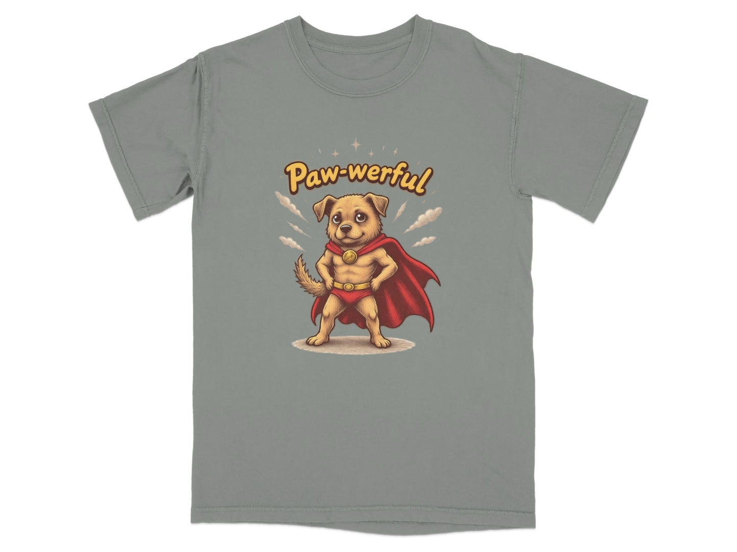 Pawerful Super Hero Dog Graphic Novelty Cool T-Shirt - IconVexa