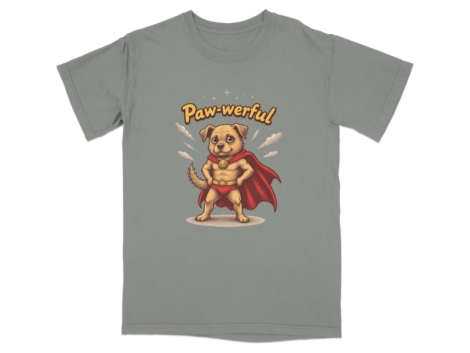 Pawerful Super Hero Dog Graphic Novelty Cool T-Shirt - IconVexa