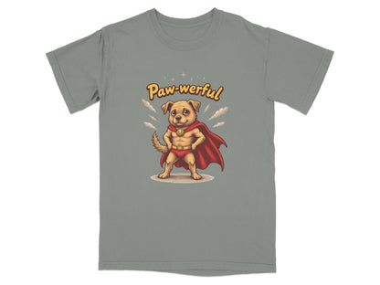 Pawerful Super Hero Dog Graphic Novelty Cool T-Shirt - IconVexa