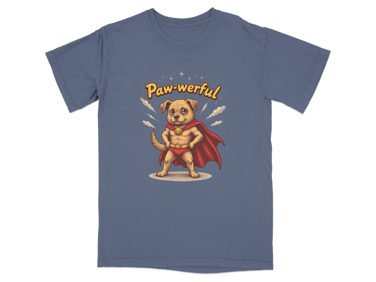 Pawerful Super Hero Dog Graphic Novelty Cool T-Shirt - IconVexa
