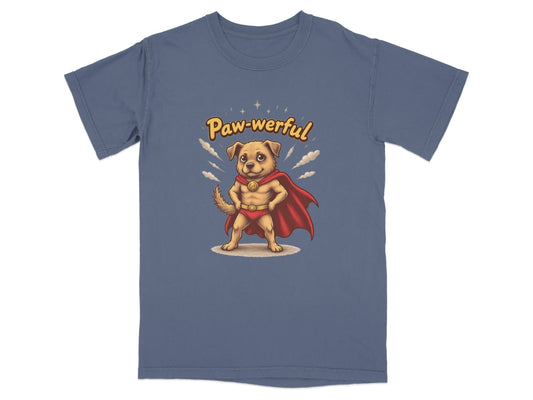 Pawerful Super Hero Dog Graphic Novelty Cool T-Shirt - IconVexa