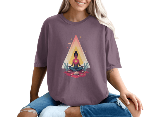 Peaceful Meditation Under Triangle Graphic Design T-Shirt - IconVexa