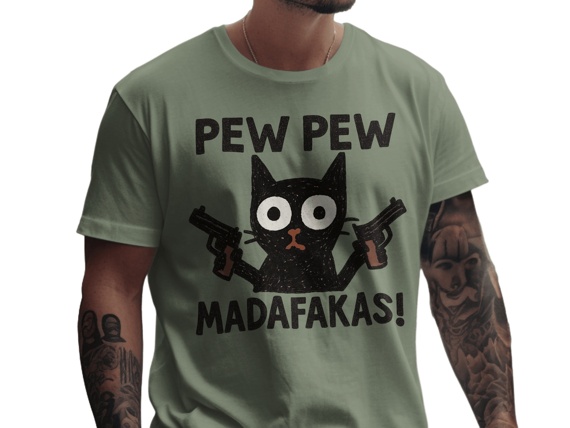 Pew Pew Madafakas Cat T-Shirt, Funny Cat Shirt, Graphic Tee, Cat Lover Gift, Novelty T-Shirt, Trendy T-Shirt, Gift Idea, Unisex Shirt - IconVexa