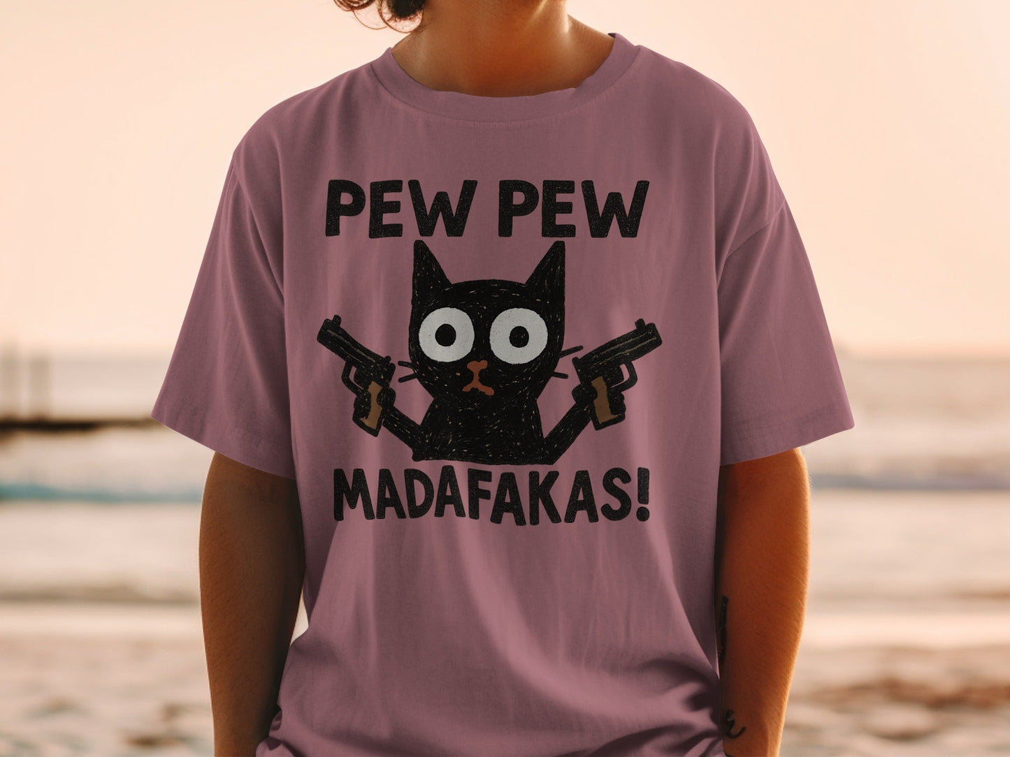 Pew Pew Madafakas Cat T-Shirt, Funny Cat Shirt, Graphic Tee, Cat Lover Gift, Novelty T-Shirt, Trendy T-Shirt, Gift Idea, Unisex Shirt - IconVexa