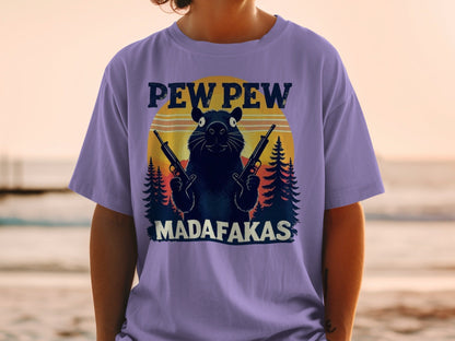 Pew Pew Madafakas T-Shirt, Funny Raccoon Tee, Animal Shirt, Graphic T-Shirt, Trendy T-Shirt, Sarcastic Shirt, Meme T-Shirt, Viral Shirt - IconVexa