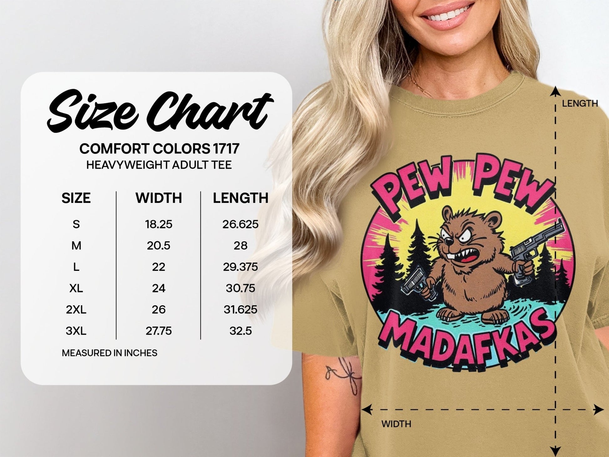 Pew Pew Madafkas Beaver T-Shirt, Funny Animal Tee, Cartoon Beaver, Gun Lover Shirt, Meme T-Shirt, Graphic Tee - IconVexa