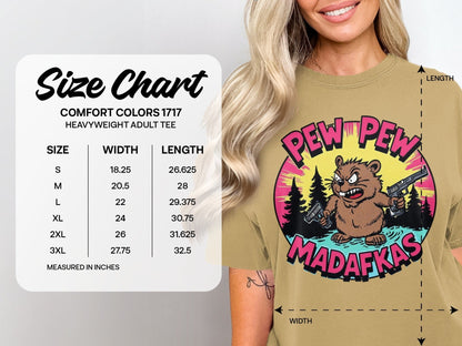 Pew Pew Madafkas Beaver T-Shirt, Funny Animal Tee, Cartoon Beaver, Gun Lover Shirt, Meme T-Shirt, Graphic Tee - IconVexa