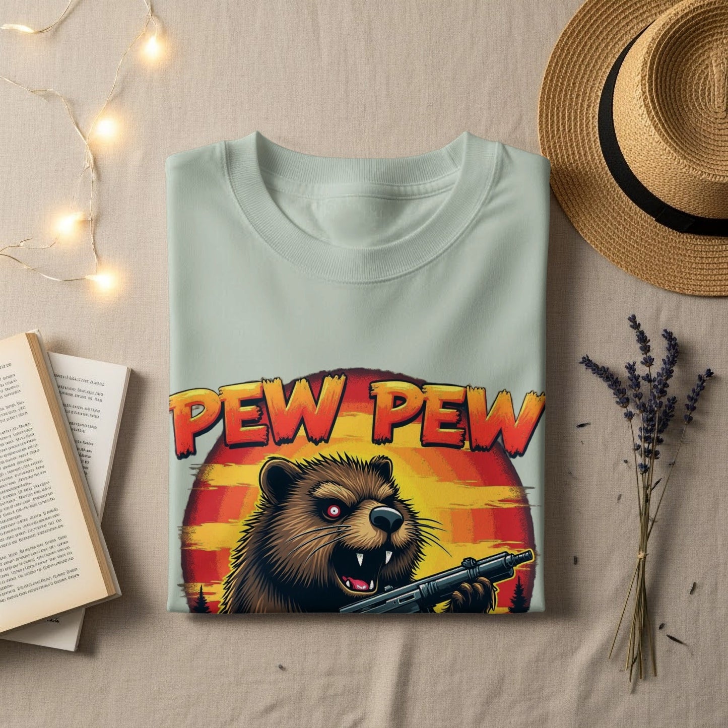 Pew Pew Madafkas T-Shirt, Funny Beaver T-Shirt, Gun T-Shirt, Novelty Tee, Animal T-Shirt, Graphic Tee, Trendy T-Shirt, Gift T-Shirt - IconVexa