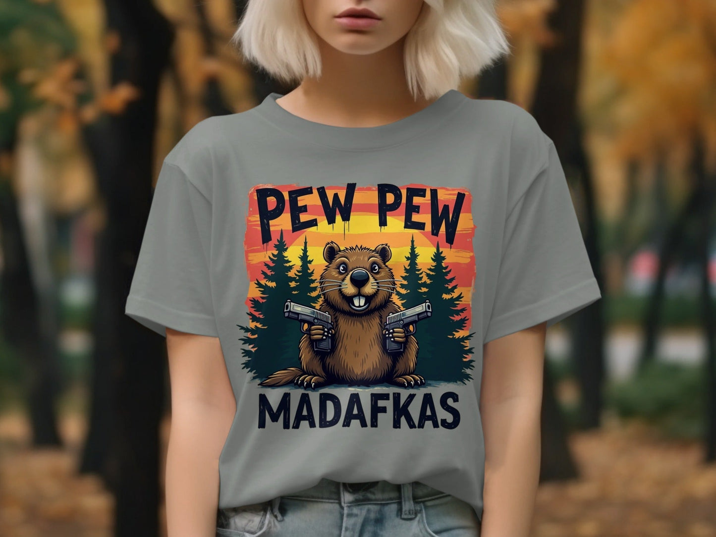 Pew Pew Madafkas T-Shirt, Funny Beaver Tee, Graphic Tee Shirt, Animal Lover Gift, Sarcastic T-Shirt, Novelty Tee Shirt, Meme T-Shirt - IconVexa