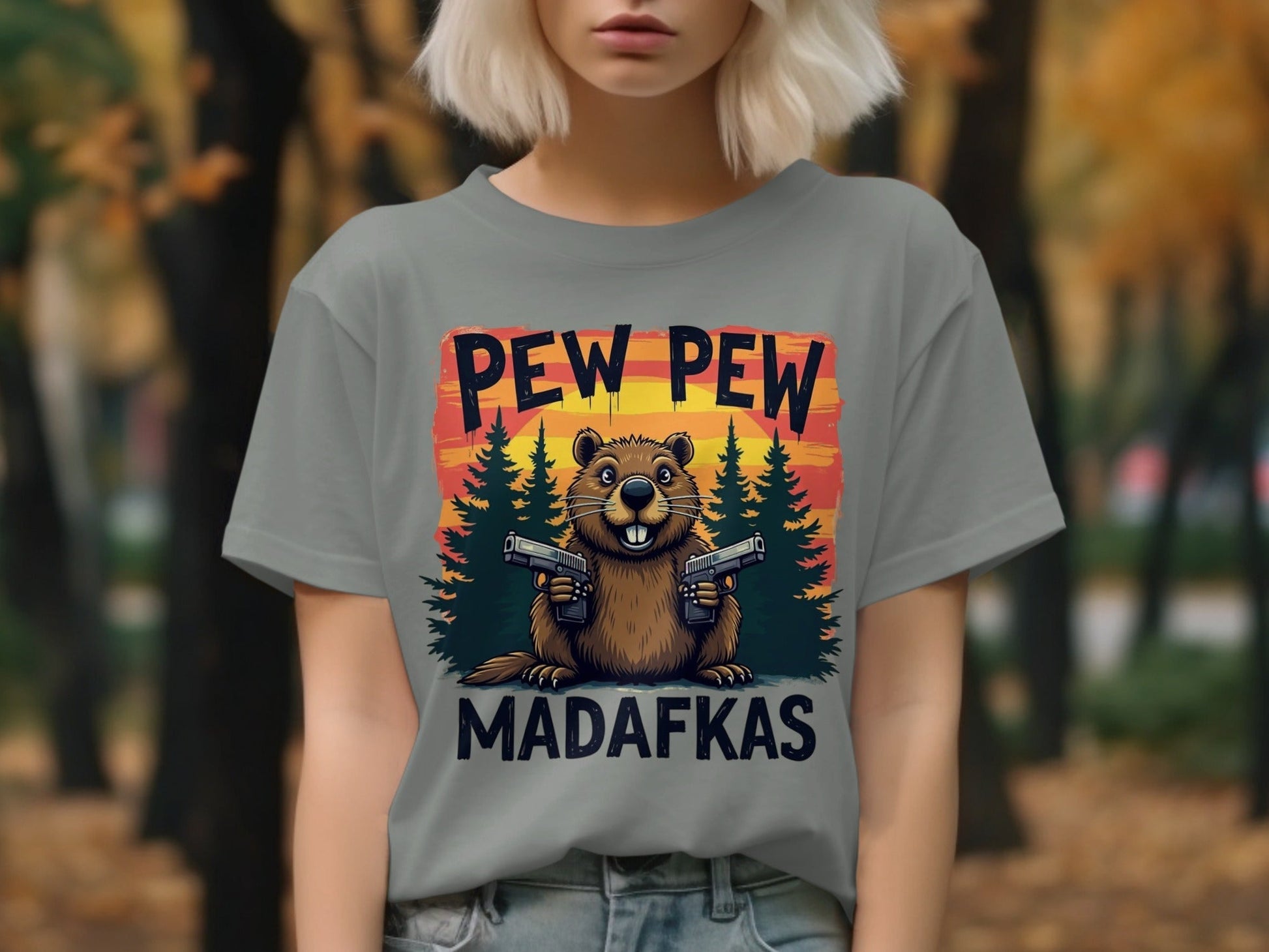 Pew Pew Madafkas T-Shirt, Funny Beaver Tee, Graphic Tee Shirt, Animal Lover Gift, Sarcastic T-Shirt, Novelty Tee Shirt, Meme T-Shirt - IconVexa