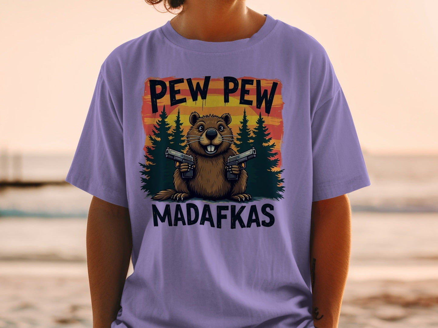 Pew Pew Madafkas T-Shirt, Funny Beaver Tee, Graphic Tee Shirt, Animal Lover Gift, Sarcastic T-Shirt, Novelty Tee Shirt, Meme T-Shirt - IconVexa