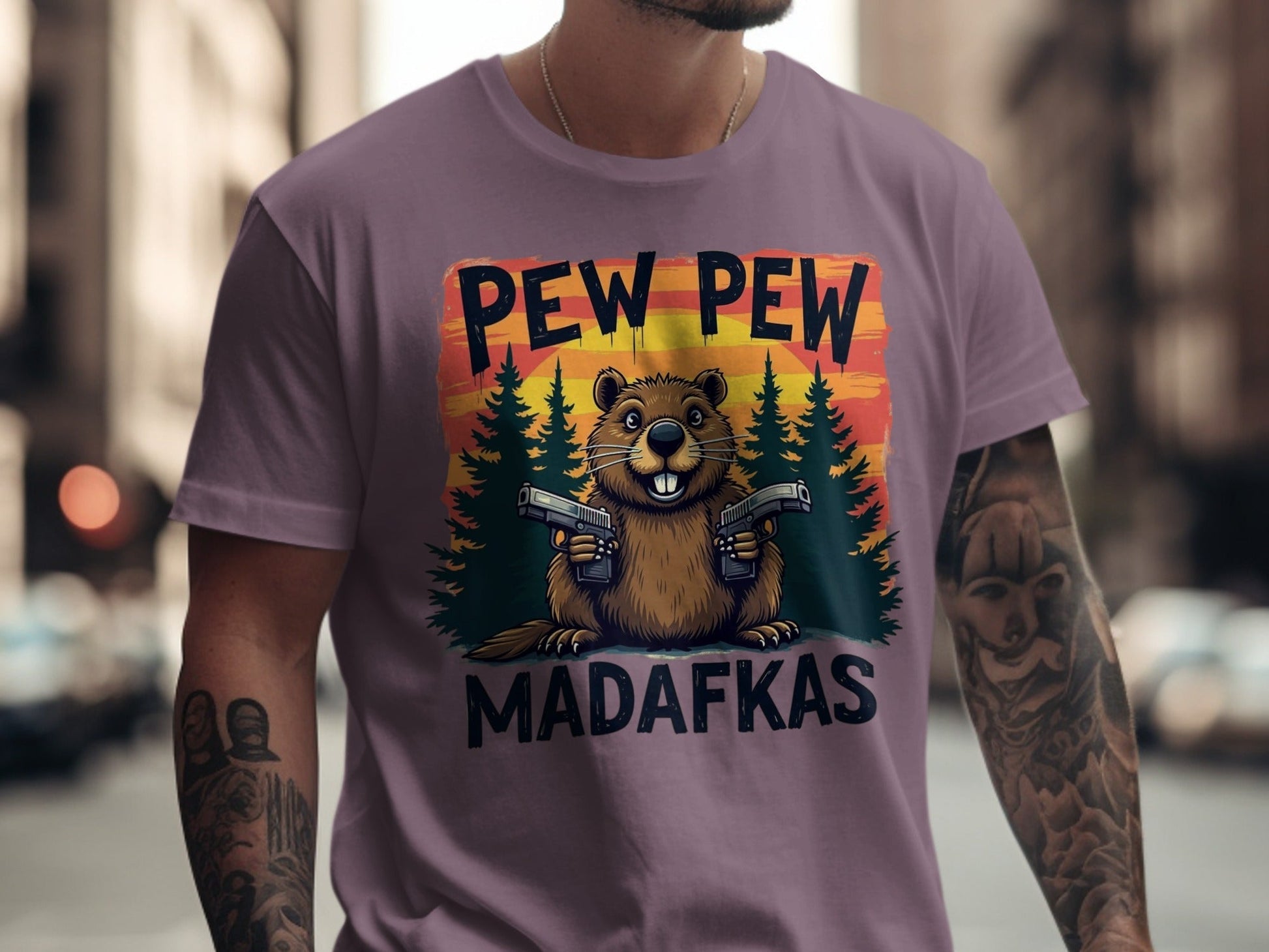 Pew Pew Madafkas T-Shirt, Funny Beaver Tee, Graphic Tee Shirt, Animal Lover Gift, Sarcastic T-Shirt, Novelty Tee Shirt, Meme T-Shirt - IconVexa