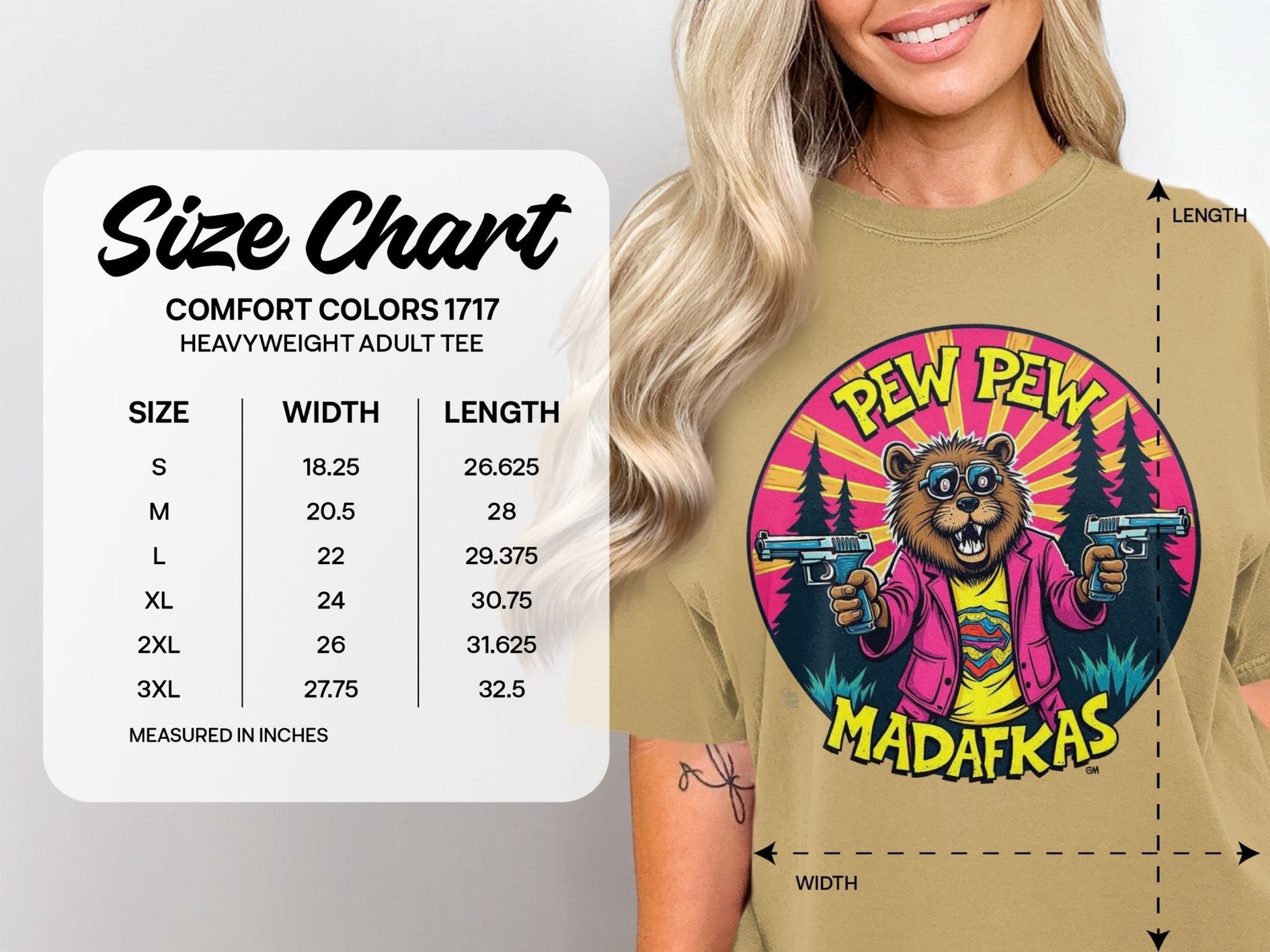 Pew Pew Madafkas T-Shirt, Funny Beaver with Guns Shirt, Novelty Animal Tee, Graphic Print T-Shirt, Cool Cartoon Beaver T Shirt, Gift Idea - IconVexa
