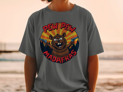 Pew Pew Madafkas Tee, Beaver Shirt, Funny T-Shirt, Cartoon T-Shirt, Animal Tee, Meme Shirt, Graphic Shirt, Novelty T-Shirt, Gift T-Shirt - IconVexa