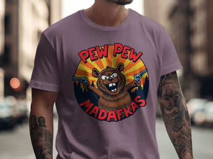 Pew Pew Madafkas Tee, Beaver Shirt, Funny T-Shirt, Cartoon T-Shirt, Animal Tee, Meme Shirt, Graphic Shirt, Novelty T-Shirt, Gift T-Shirt - IconVexa
