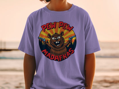 Pew Pew Madafkas Tee, Beaver Shirt, Funny T-Shirt, Cartoon T-Shirt, Animal Tee, Meme Shirt, Graphic Shirt, Novelty T-Shirt, Gift T-Shirt - IconVexa
