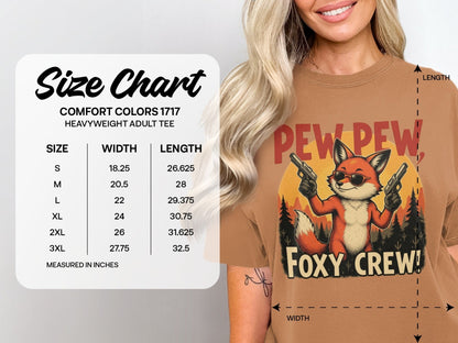 Pew Pew T-Shirt, Foxy Crew Tee Shirt, Funny Fox Design T-Shirt, Animal Lover Tee Shirt, Gangster Fox T Shirt, Graphic Tee, Unisex - IconVexa