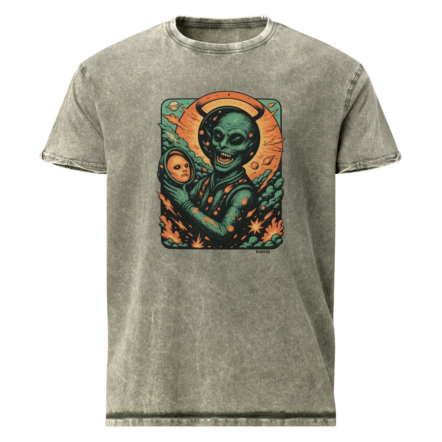 Psychedelic Alien Horror Shirt | Vintage Sci - Fi Space Tee | Cosmic Art Graphic T-Shirt - IconVexa