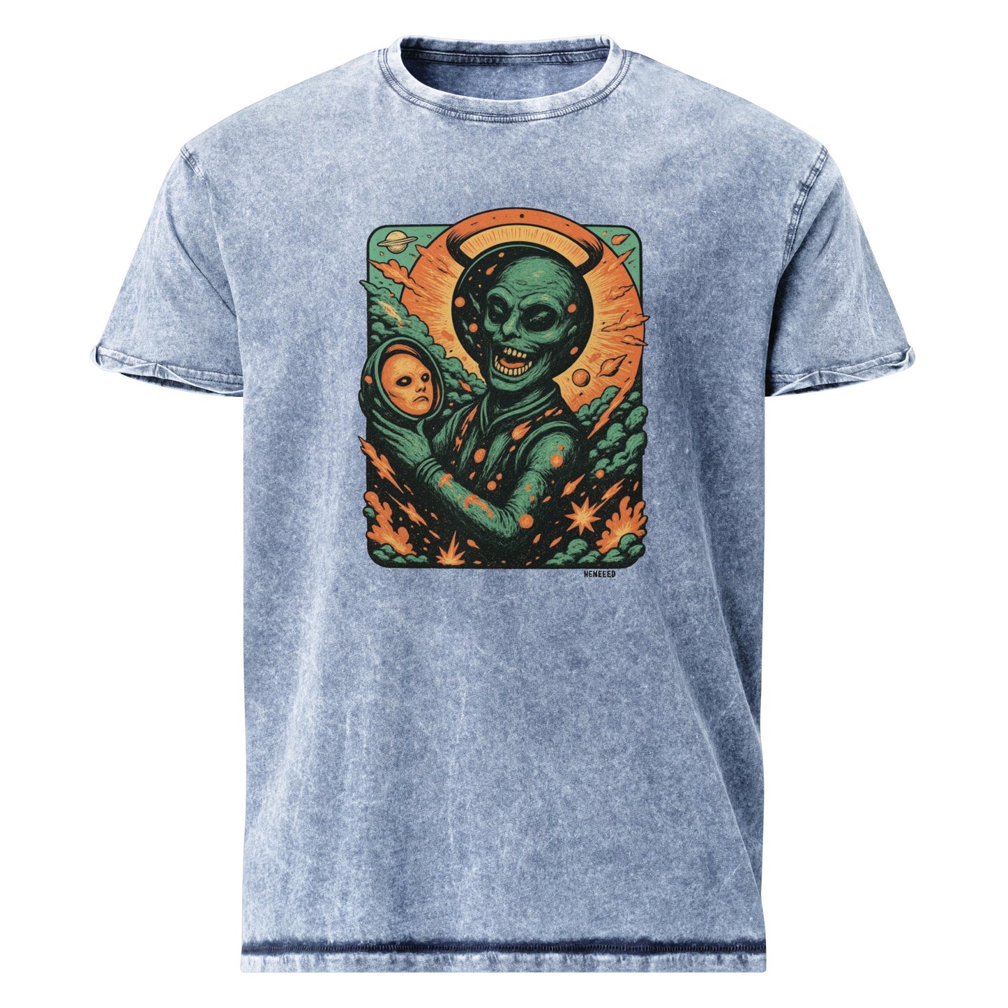 Psychedelic Alien Horror Shirt | Vintage Sci - Fi Space Tee | Cosmic Art Graphic T-Shirt - IconVexa