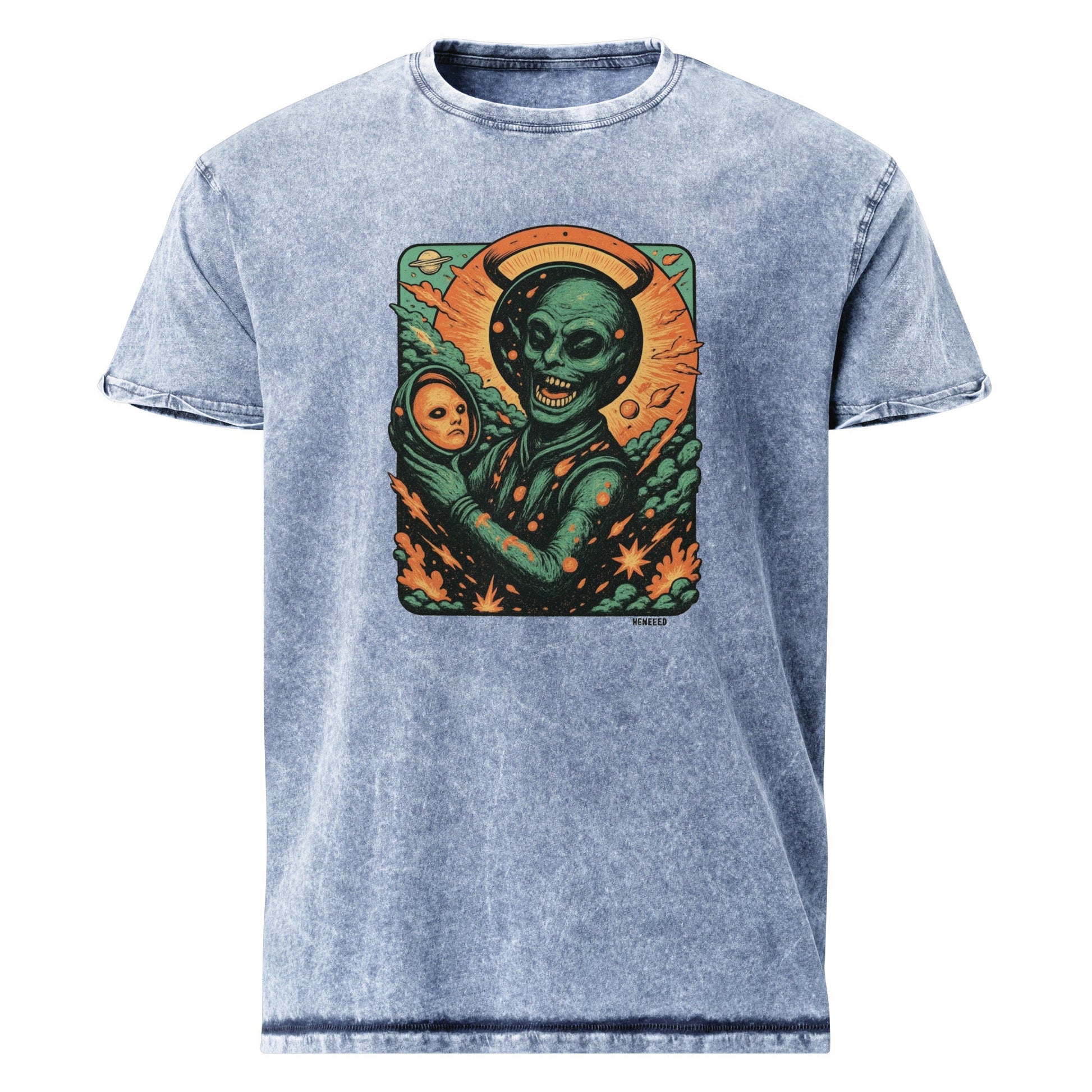 Psychedelic Alien Horror Shirt | Vintage Sci - Fi Space Tee | Cosmic Art Graphic T-Shirt - IconVexa