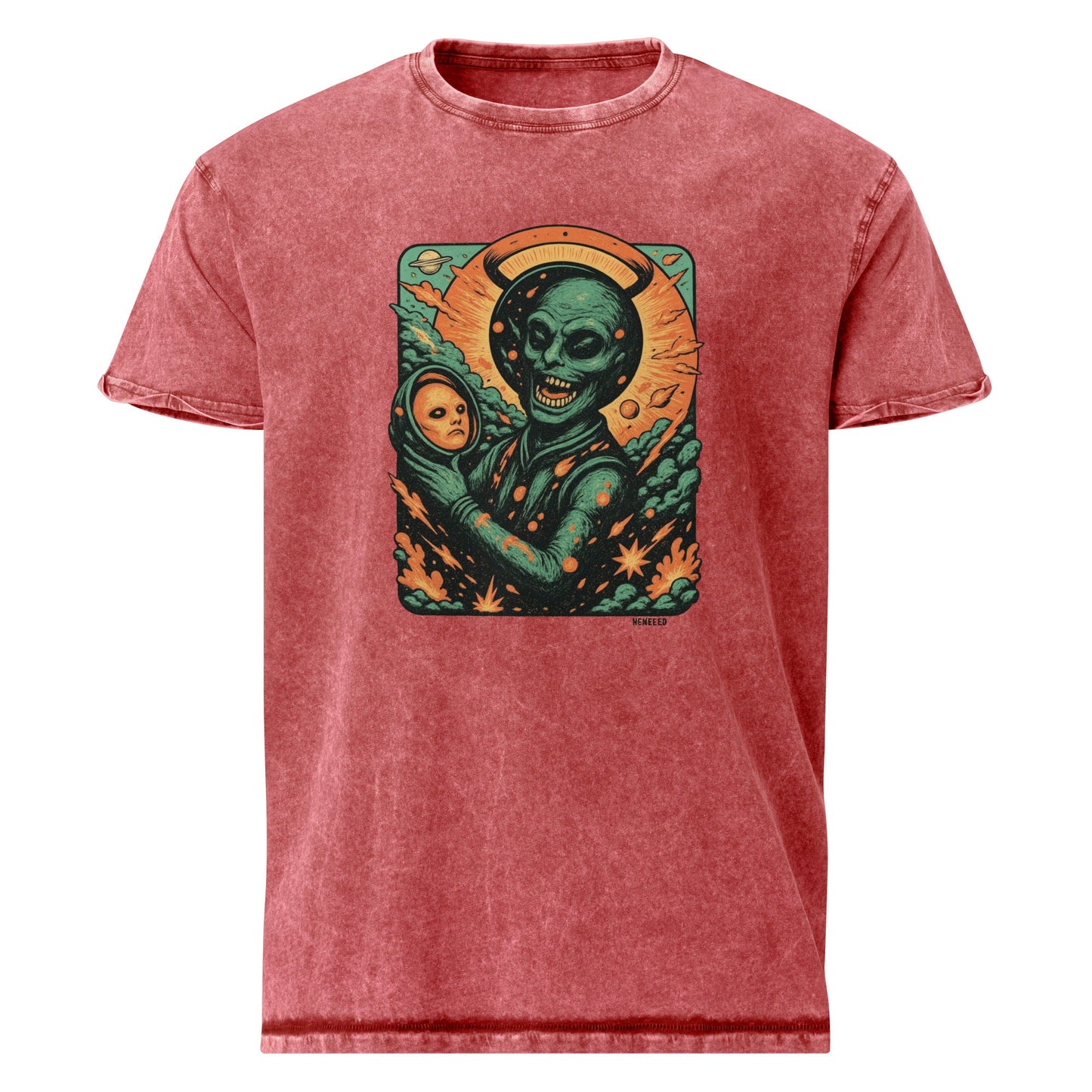 Psychedelic Alien Horror Shirt | Vintage Sci - Fi Space Tee | Cosmic Art Graphic T-Shirt - IconVexa