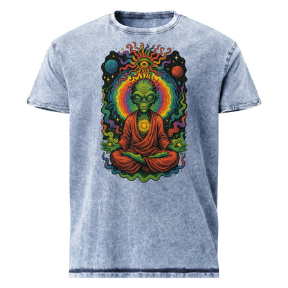 Psychedelic Alien Monk Tee | Spiritual Space Shirt | Cosmic Meditation T-Shirt - IconVexa