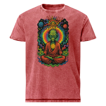 Psychedelic Alien Monk Tee | Spiritual Space Shirt | Cosmic Meditation T-Shirt - IconVexa