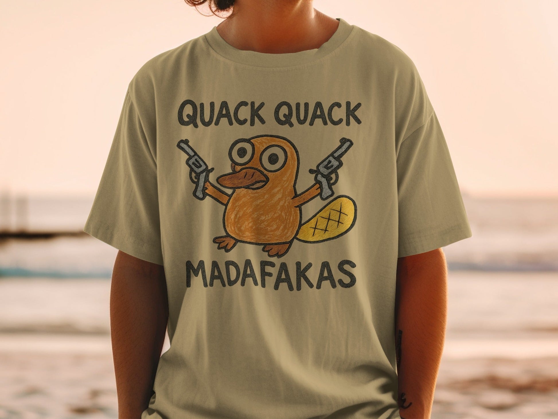 Quack Quack Madafakas T-Shirt, Funny Platypus T Shirt, Gangster Animal Shirt, Quirky Gift Tee, Trendy Outfit, Cool Graphic T-Shirt, Animal - IconVexa