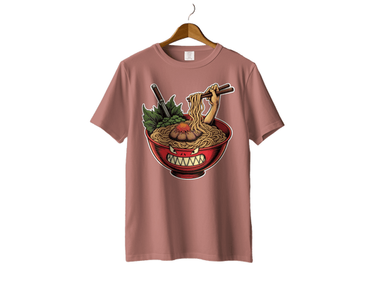 Ramen T-Shirt, Angry Bowl, Japanese Food, Anime Shirt, Cool Graphic Tee, Foodie Gift, Funny T-Shirt, Unique Design T-Shirt, Comfort T-Shirt - IconVexa