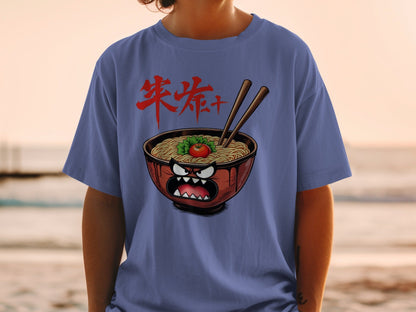 Ramen T-Shirt, Angry Ramen Bowl Tee, Noodle Shirt, Japanese Food, Funny Food Shirt, Ramen Lover Gift, Graphic Tee, Unisex T-Shirt, Foodie - IconVexa