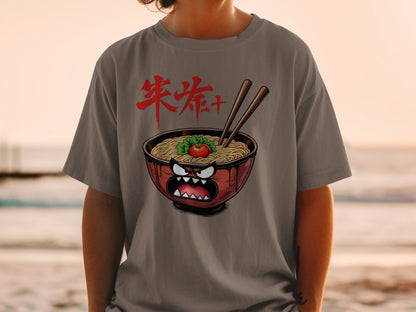 Ramen T-Shirt, Angry Ramen Bowl Tee, Noodle Shirt, Japanese Food, Funny Food Shirt, Ramen Lover Gift, Graphic Tee, Unisex T-Shirt, Foodie - IconVexa