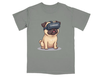 Real Life Is Overrated VR Pug Funny Design T-Shirt - IconVexa