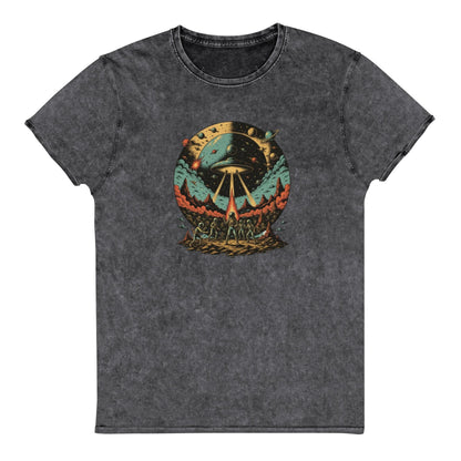 Retro Alien Abduction T-Shirt | Space Battle Graphic Tee | Vintage Sci - Fi Astronaut Shirt - IconVexa