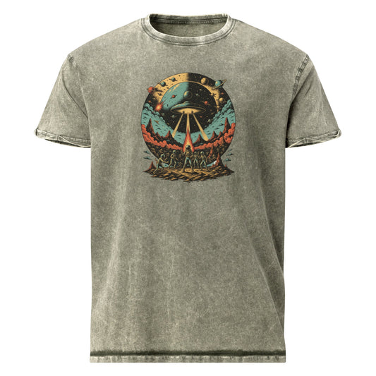 Retro Alien Abduction T-Shirt | Space Battle Graphic Tee | Vintage Sci - Fi Astronaut Shirt - IconVexa