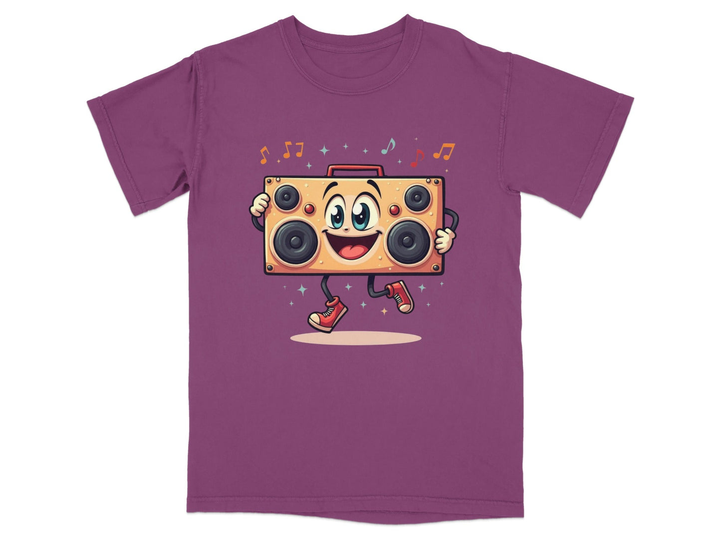 Retro Boombox With A Face Walking and Singing T-Shirt - IconVexa