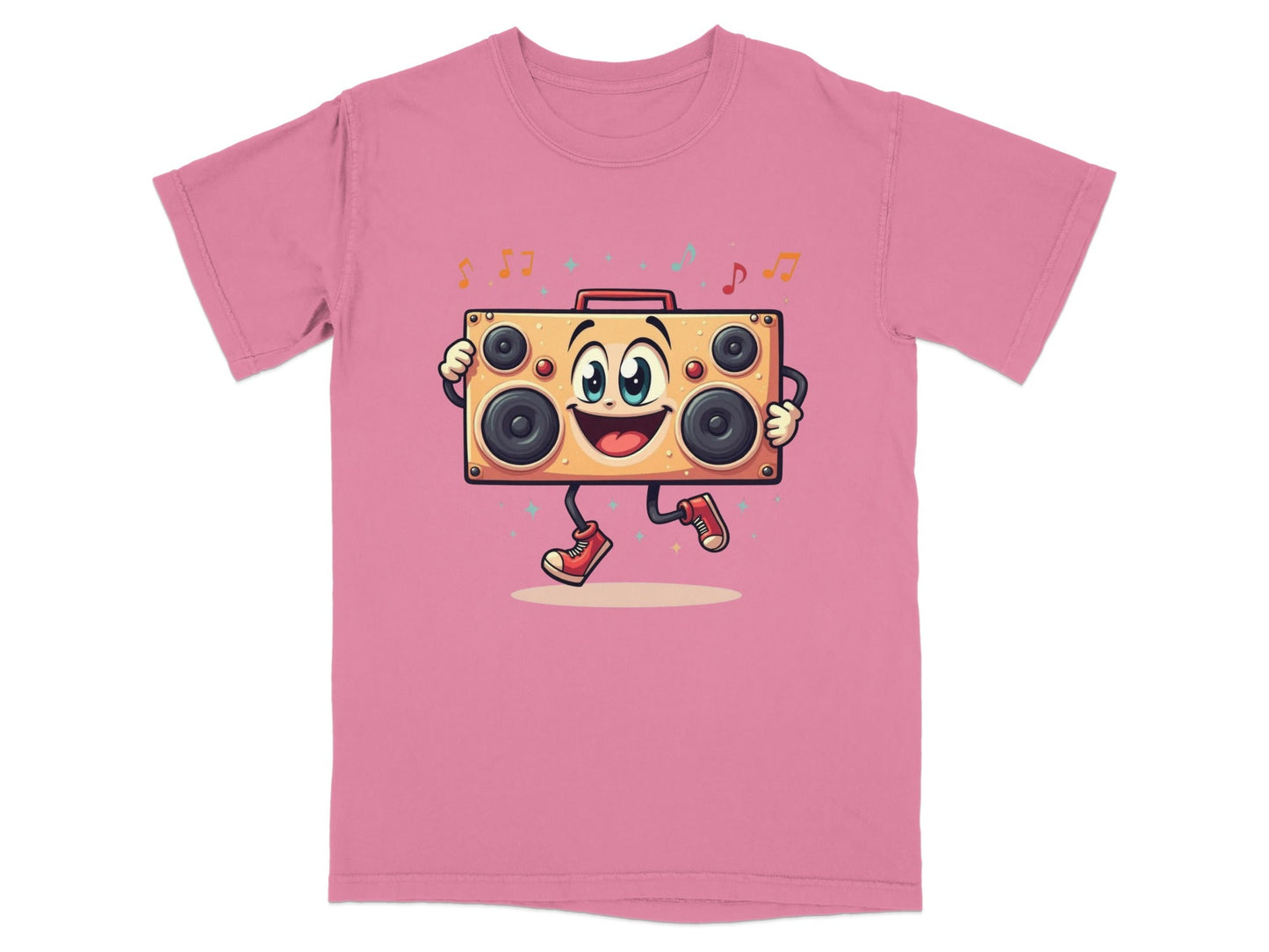Retro Boombox With A Face Walking and Singing T-Shirt - IconVexa
