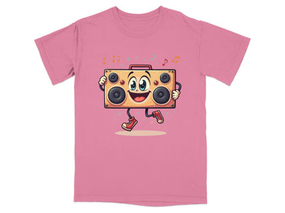Retro Boombox With A Face Walking and Singing T-Shirt - IconVexa