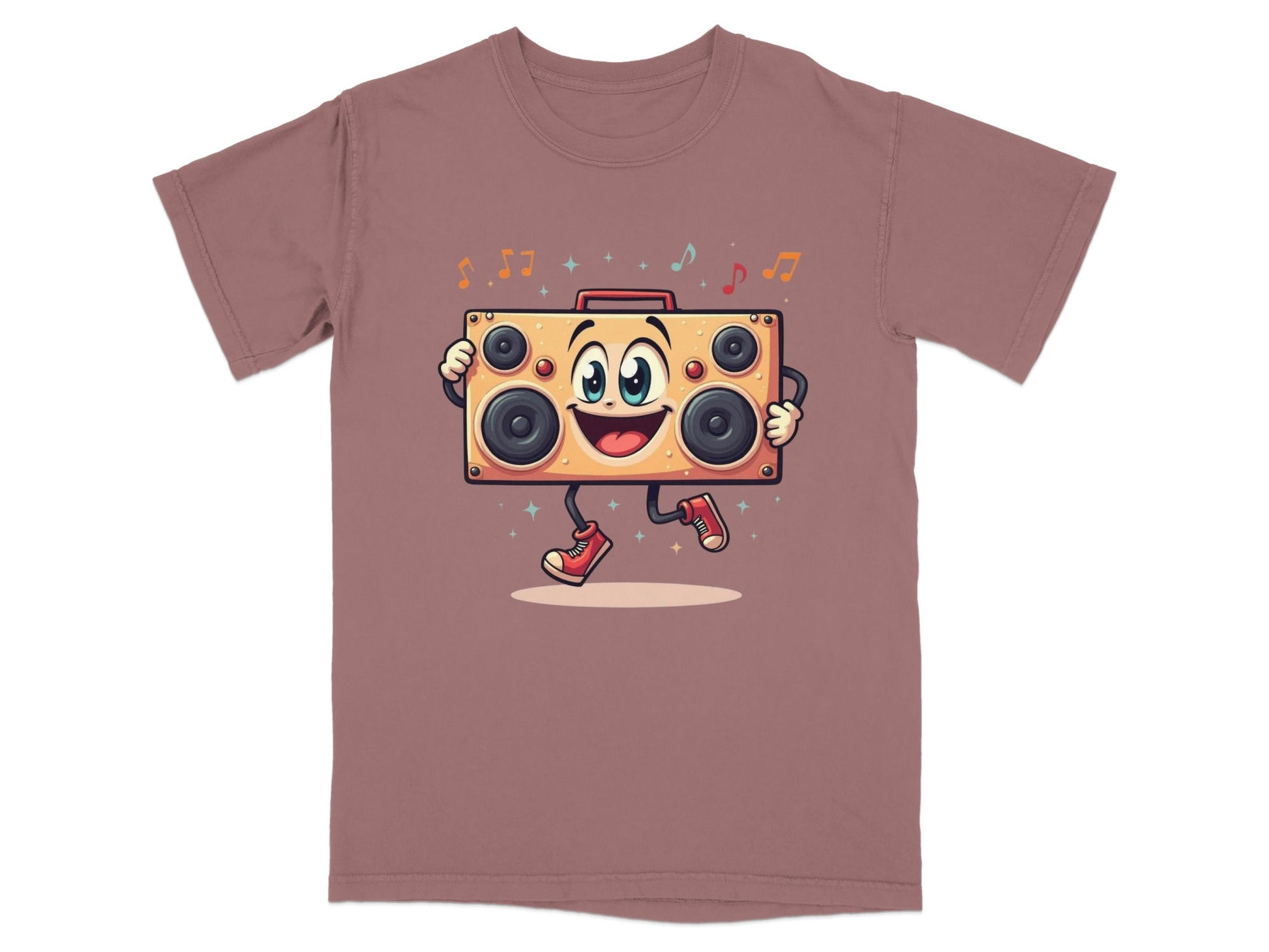 Retro Boombox With A Face Walking and Singing T-Shirt - IconVexa