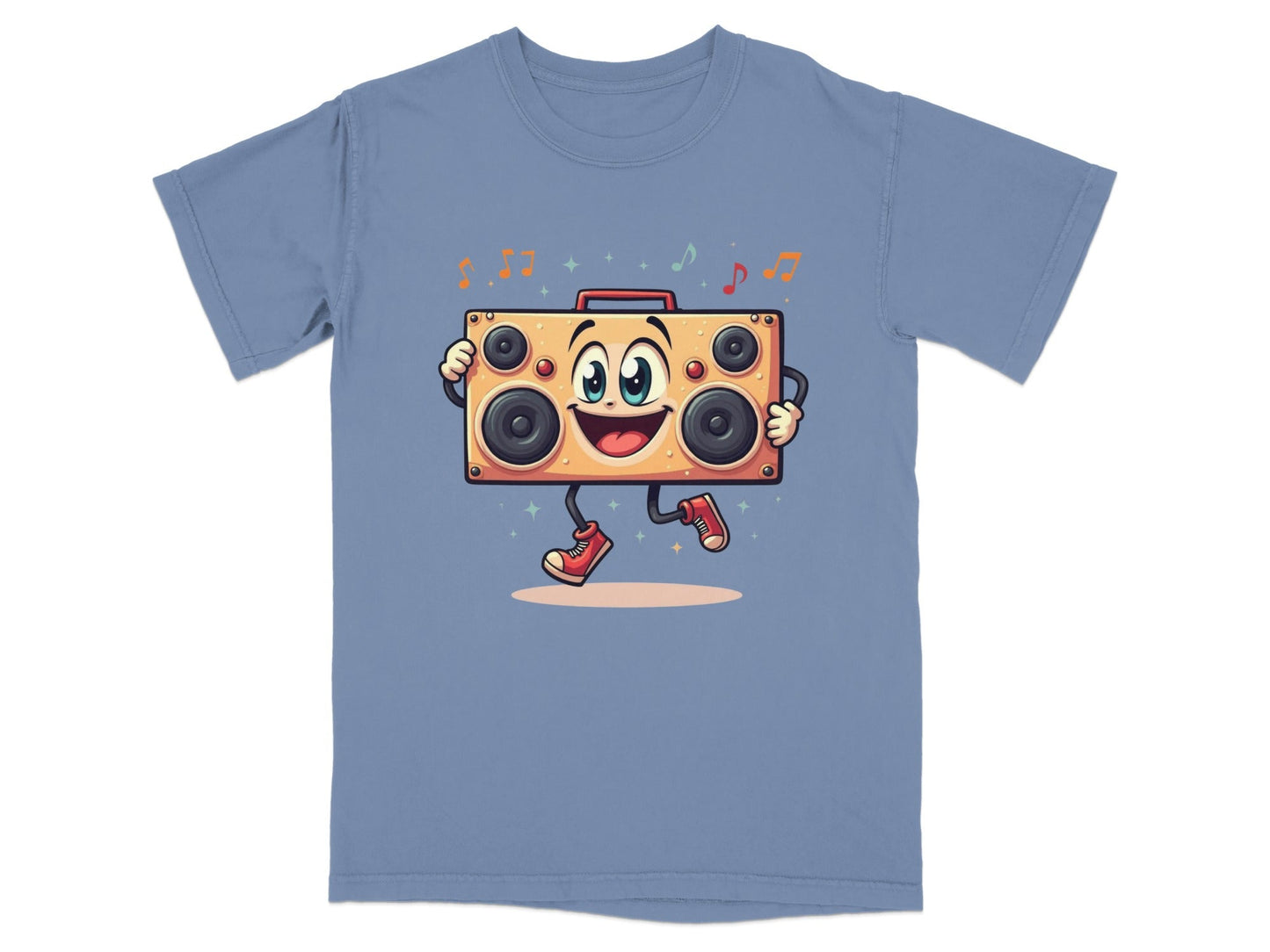 Retro Boombox With A Face Walking and Singing T-Shirt - IconVexa