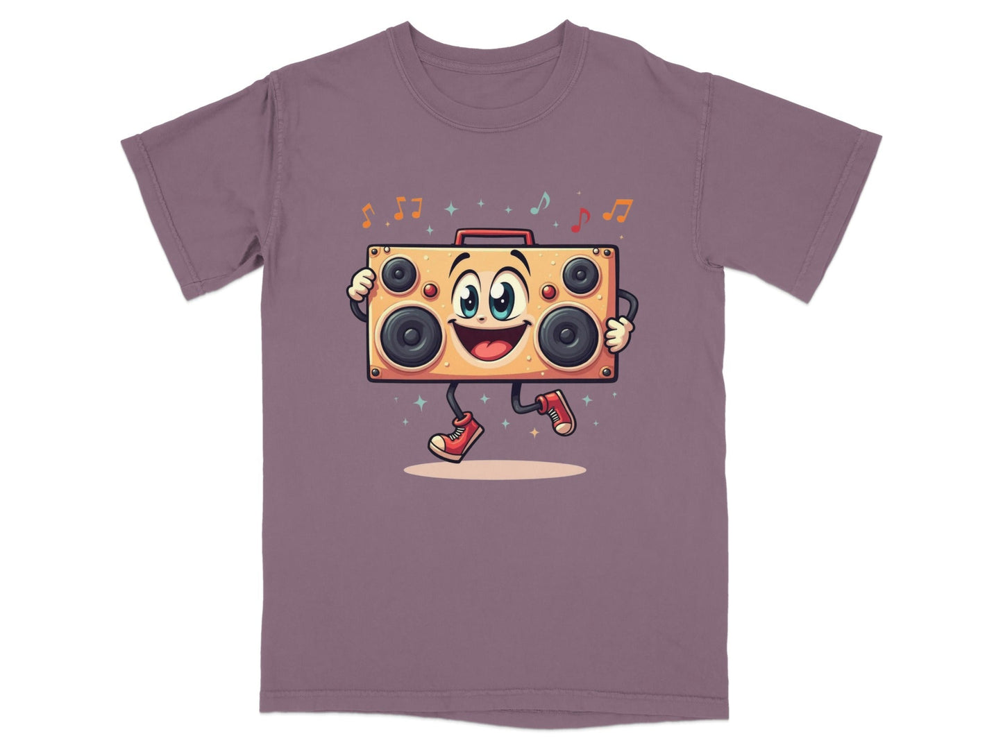 Retro Boombox With A Face Walking and Singing T-Shirt - IconVexa